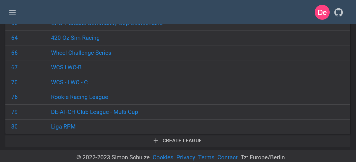Create League Button