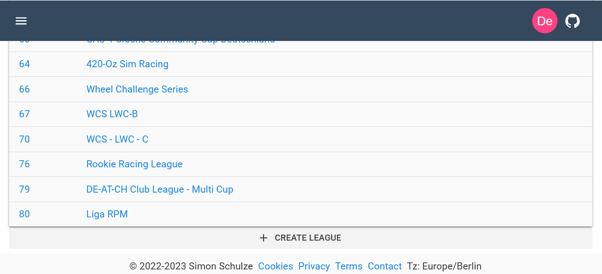 Create League Button