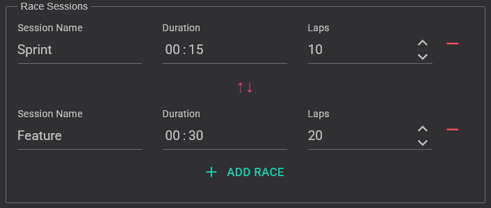 Event Race Sessions