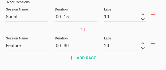 Event Race Sessions