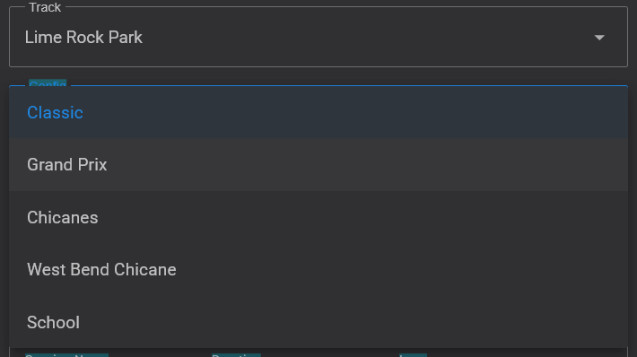 Event Track Config