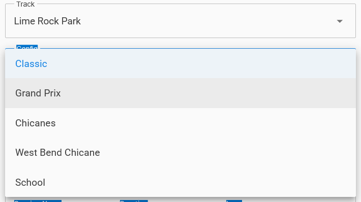 Event Track Config