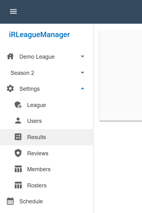 League Settings