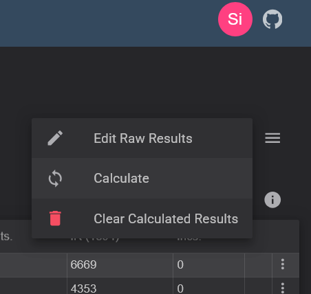 Results Calculate