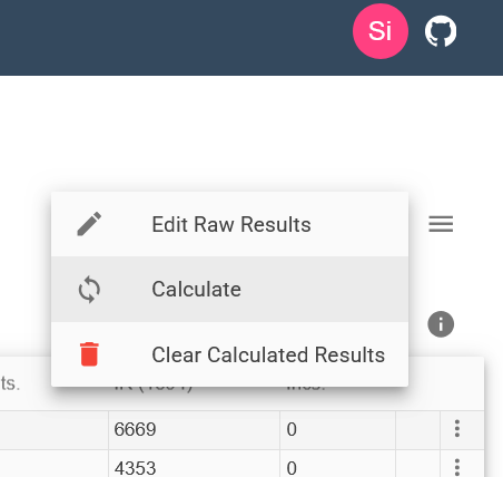 Results Calculate